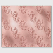 Mermaid Pink Rose Gold Pink Princess Glitter Cadeaupapier (Vlak)