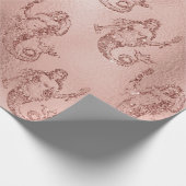 Mermaid Pink Rose Gold Pink Princess Glitter Cadeaupapier (Hoek)