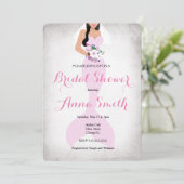 Mermaid Pink  vrijgezellenfeest nodigt roze uit Kaart (Staand voorkant)