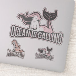Mermaid Pink Zee vrienden Sticker