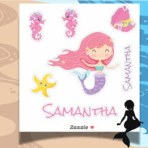Mermaid Pink Zee vrienden Sticker