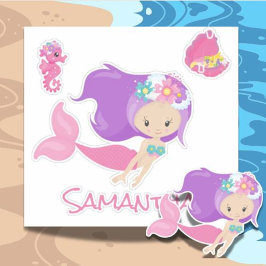 Mermaid Pink Zee vrienden Sticker
