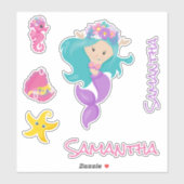Mermaid Pink Zee vrienden Sticker (Vel)