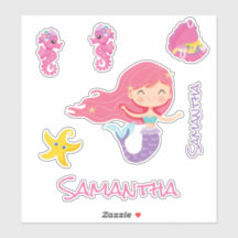 Mermaid Pink Zee vrienden Sticker