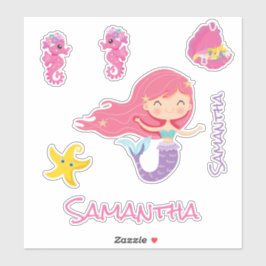 Mermaid Pink Zee vrienden Sticker