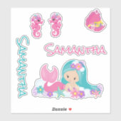 Mermaid Pink Zee vrienden Sticker (Vel)