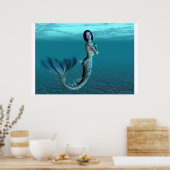 mermaid pinup poster (Keuken)