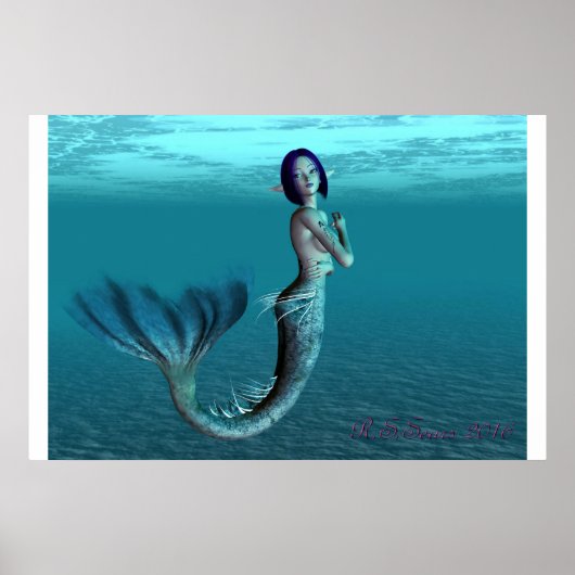 mermaid pinup poster (Voorkant)