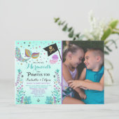Mermaid & Pirate Birthday Sibling Boy Girl Invite Kaart (Staand voorkant)