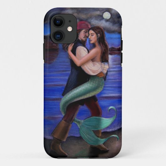 Mermaid & Pirate Love Fantasy Art iPhone 5 Hoesje (Achterkant)