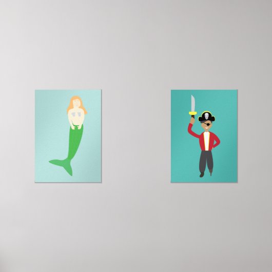 Mermaid & Pirate Muurkunst Sets (Voorkant)