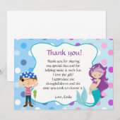 Mermaid Pirate onder Zee - Hartelijk dank Bedankkaart (Voorkant / Achterkant)