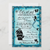 Mermaid, Pirate Party Invitations Kaart (Voorkant)