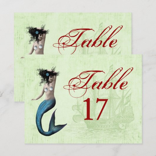 Mermaid Pirate Place-kaarten Briefkaart (Voorkant / Achterkant)