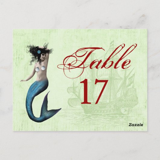 Mermaid Pirate Place-kaarten Briefkaart (Achterkant)