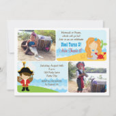 Mermaid Pirate verjaardagsuitnodigingen met foto Kaart (Voorkant)