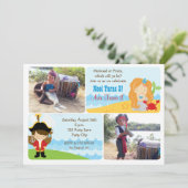 Mermaid Pirate verjaardagsuitnodigingen met foto Kaart (Staand voorkant)