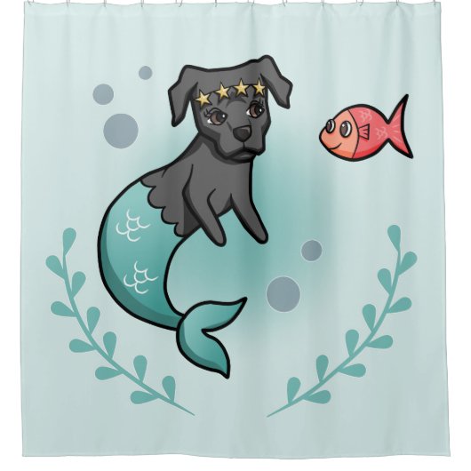 Mermaid Pit Bull Douchegordijn (Voorkant)
