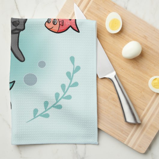 Mermaid Pit Bull Theedoek (Quarter Fold)