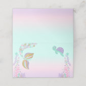 Mermaid Place Card Mermaid Tafelnummer Roze Goud Plaatskaartje (Buitenkant ongevouwen)