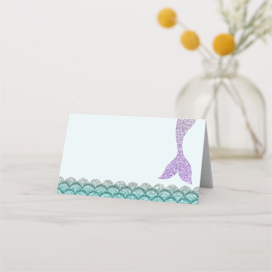Mermaid Place Cards · Onder het Zee Tent Kaarten Plaatskaartje (Voorkant)