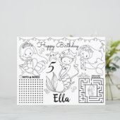 Mermaid Placemats, Mermaid activity Colour sheet (Staand voorkant)