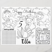 Mermaid Placemats, Mermaid activity Colour sheet (Voorkant)