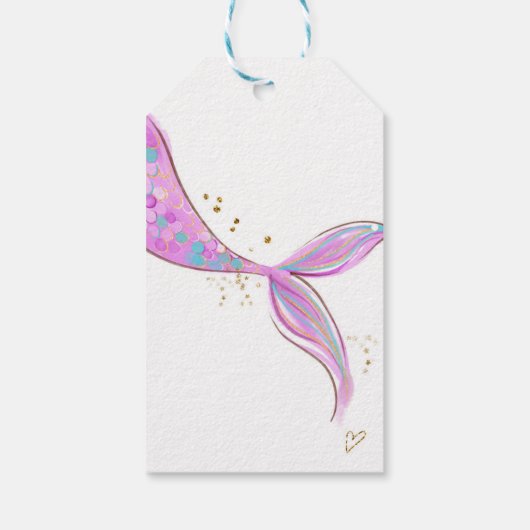 Mermaid Pool Party Hartelijk dank voor Labels met  Cadeaulabel (Achterkant)