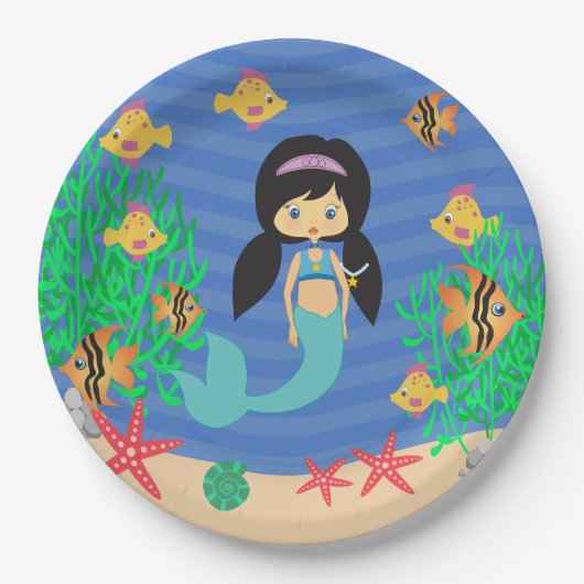 Mermaid Pool Party Papieren Bordje (Voorkant)