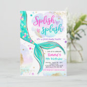 Mermaid Pool Party Pink Mermaid under Zee Kaart (Staand voorkant)