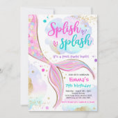 Mermaid Pool Party Pink Mermaid under Zee Kaart (Voorkant)