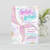 Mermaid Pool Party Pink Mermaid under Zee Kaart (Staand voorkant)