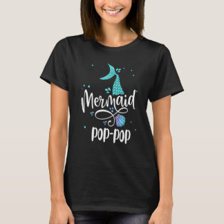 Mermaid Pop Pop Merman Family Matching Party Squa T-shirt