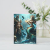Mermaid Poseidon Briefkaart (Staand voorkant)