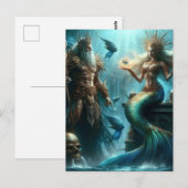Mermaid Poseidon Briefkaart (Voorkant / Achterkant)