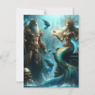 Mermaid Poseidon Briefkaart