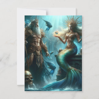 Mermaid Poseidon Briefkaart