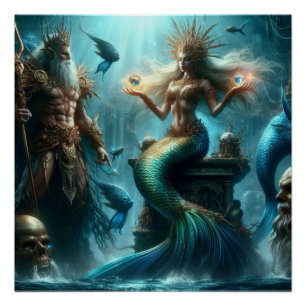 Mermaid Poseidon Perfect Poster