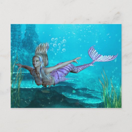 Mermaid Post Card - Fantasy Mermaid Briefkaart (Voorkant)