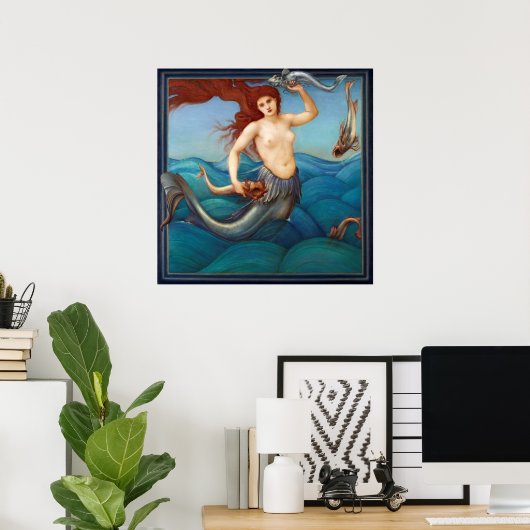 Mermaid Poster (Thuiskantoor)