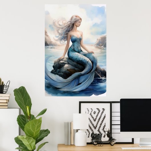 Mermaid Poster (Thuiskantoor)
