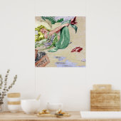 Mermaid Poster Wall Art (Keuken)
