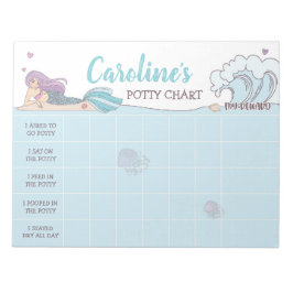 Mermaid Potty Chart Persoonlijke Naam & Taken Notitieblok