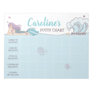 Mermaid Potty Chart Persoonlijke Naam & Taken Notitieblok