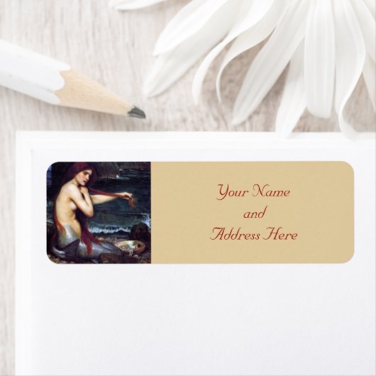 Mermaid Pre-Raphaelite Return Address Labels (Insitu)