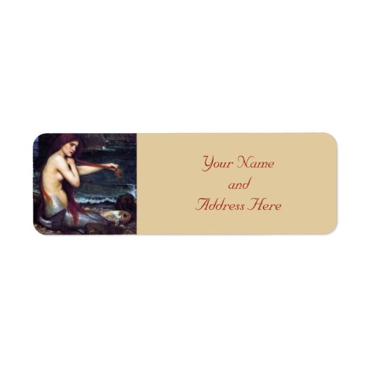 Mermaid Pre-Raphaelite Return Address Labels (Voorkant)