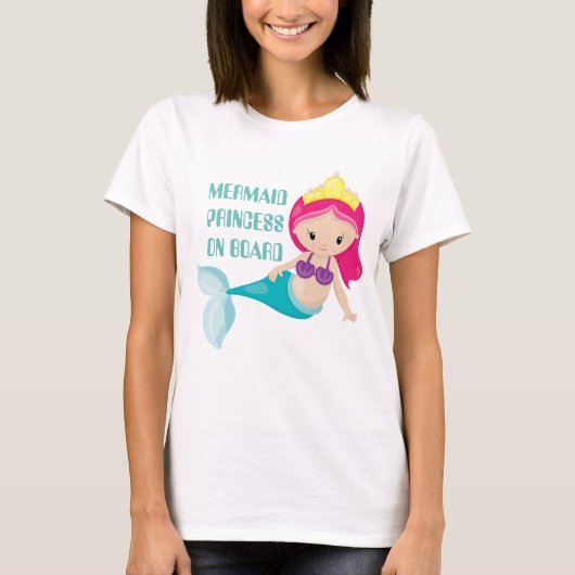 Mermaid Princess aan boord van het moederschap t-s T-shirt (Voorkant)