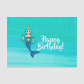 Mermaid princess aquamarine oceaanwater tissuepapier (Voorkant)