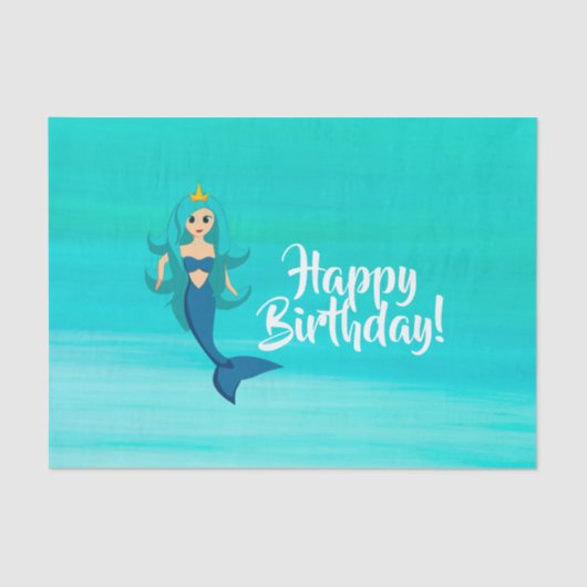 Mermaid princess aquamarine oceaanwater tissuepapier