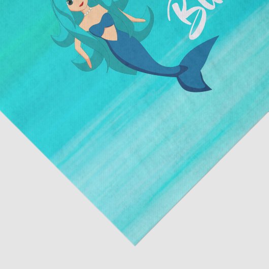 Mermaid princess aquamarine oceaanwater tissuepapier (Detail)